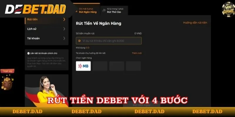 Hướng dẫn rút tiền Debet cực nhanh gọn trong 5 phút Hướng dẫn rút tiền Debet cực nhanh gọn trong 5 phút